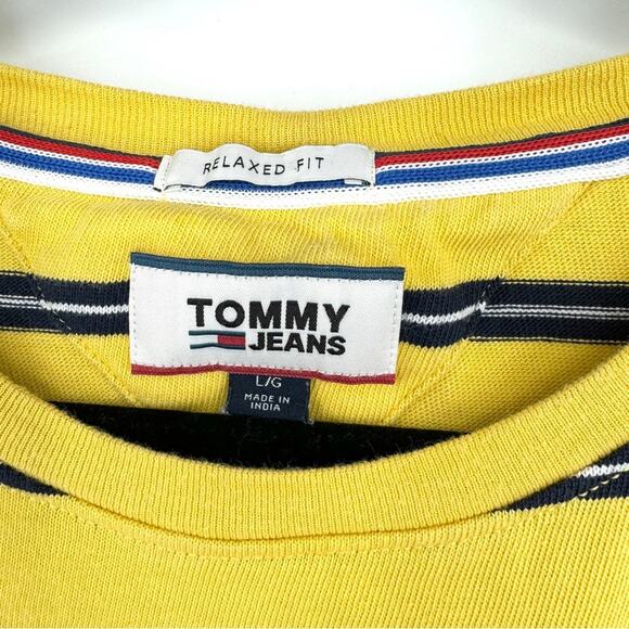 Tommy Jeans Men's Relaxed Fit Striped Short Sleeve Shirt Size L - Picture 4 of 5